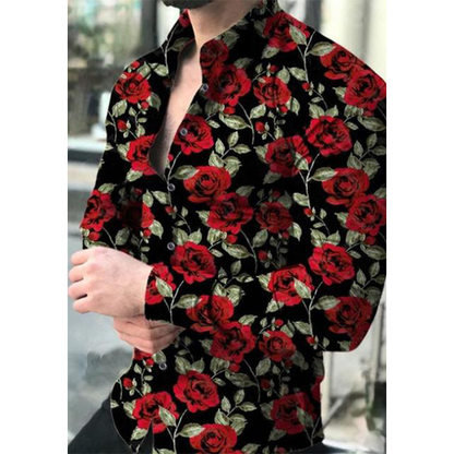 Funki Findz | Shirts | Men's Floral Print Long Sleeved Dress Shirt
