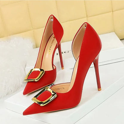 Funki Findz | Shoes | Women's Square Buckle Cut Out Pumps