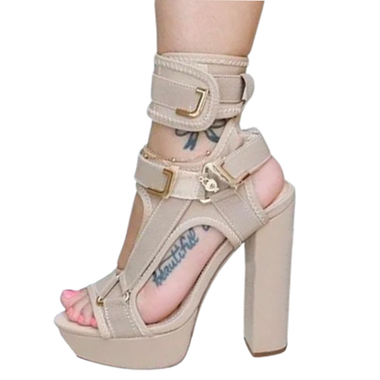 Funki Findz | Shoes | Women's Chunky Heel Strappy Sandals