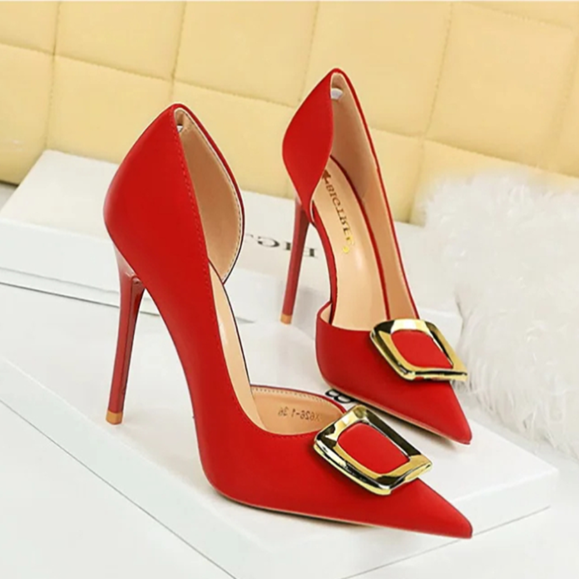 Funki Findz | Shoes | Women's Square Buckle Cut Out Pumps
