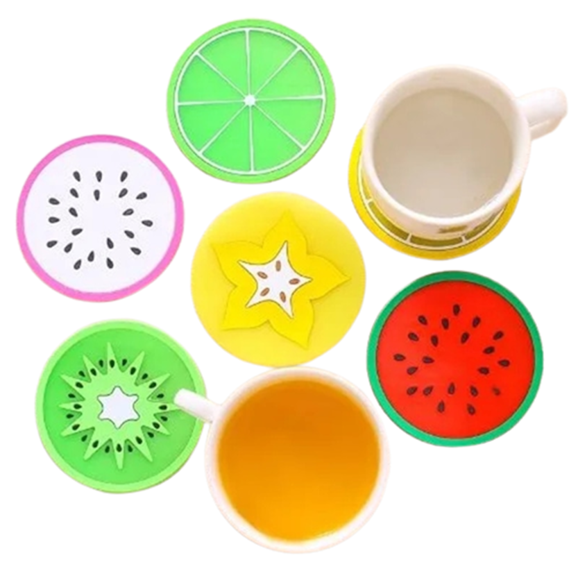 Funki Findz | Coasters | Fruit Design Drink Mats 6 | 7 Pcs Sets