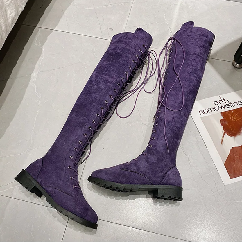 Funki Findz | Boots | Women's Over Knee Lace Up Long Boots