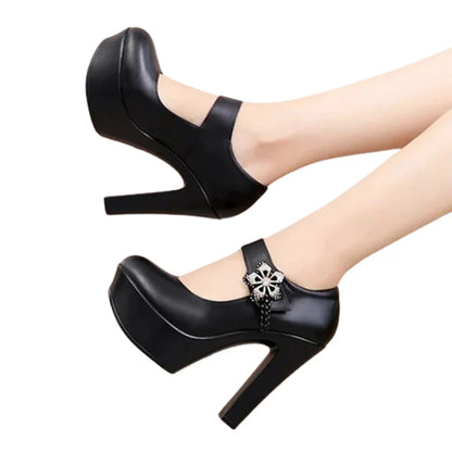 Funki Findz | Shoes | Women's Flower Buckle Mary Janes Heels