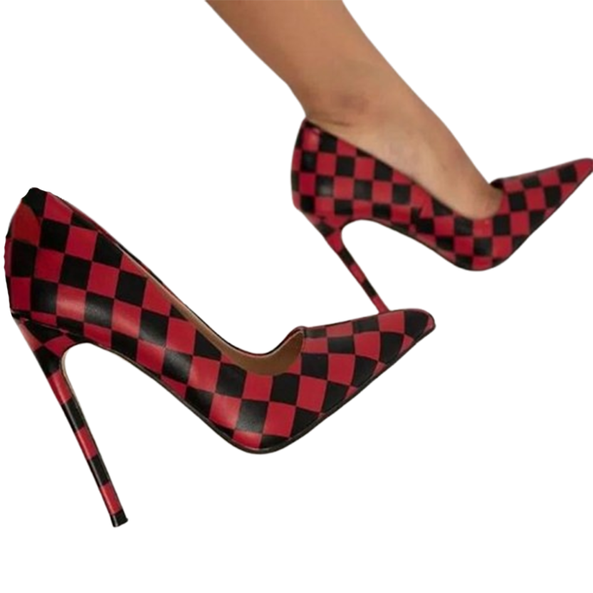 Funki Findz | Shoes | Women's Red Black Checkered Stilettos