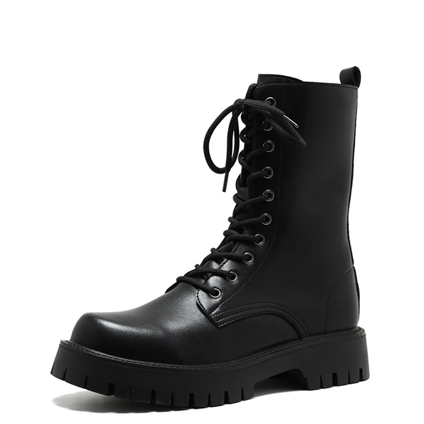 Funki Findz | Boots | Men's Lace Up Mid-Calf Biker Boots