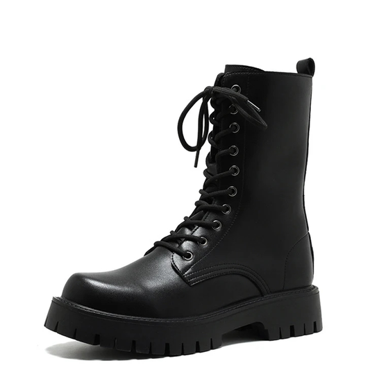 Funki Findz | Boots | Men's Lace Up Mid-Calf Biker Boots