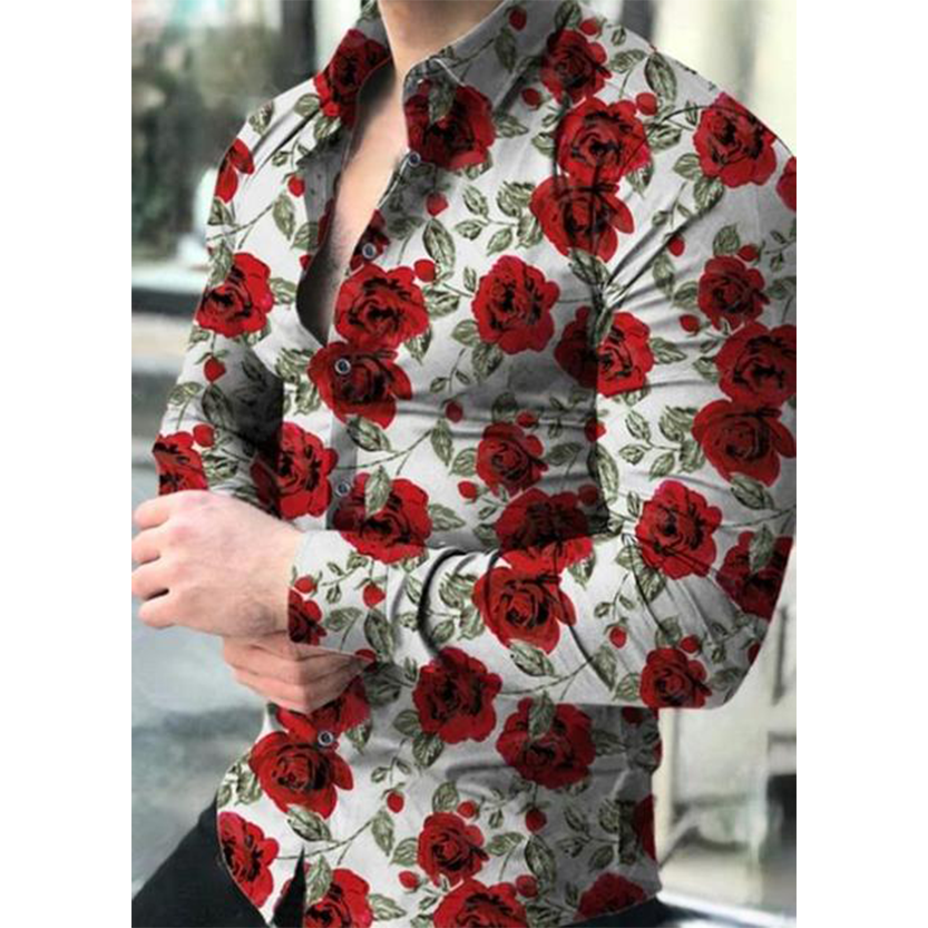 Funki Findz | Shirts | Men's Floral Print Long Sleeved Dress Shirt