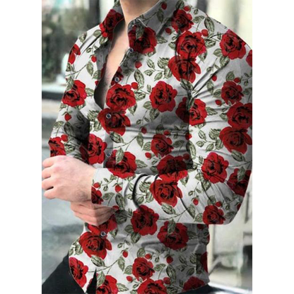 Funki Findz | Shirts | Men's Floral Print Long Sleeved Dress Shirt