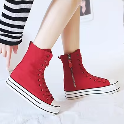 Funki Findz | Boots | Women's High-top Side Zip Canvas Sneaker