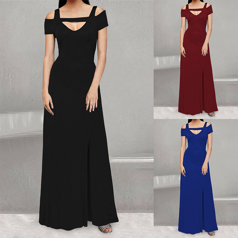 Funki Findz | Dresses | Women's Off Shoulder Long Slim Dress