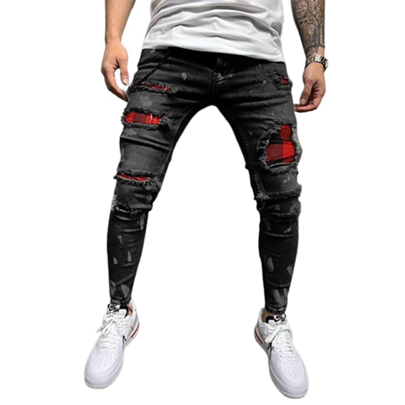 Funki Findz | Pants | Men's Skinny Buckle Strap Zipper Jeans