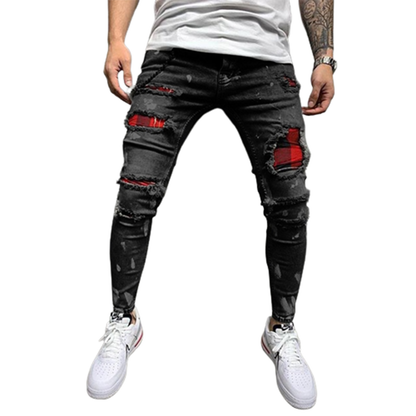 Funki Findz | Pants | Men's Skinny Buckle Strap Zipper Jeans