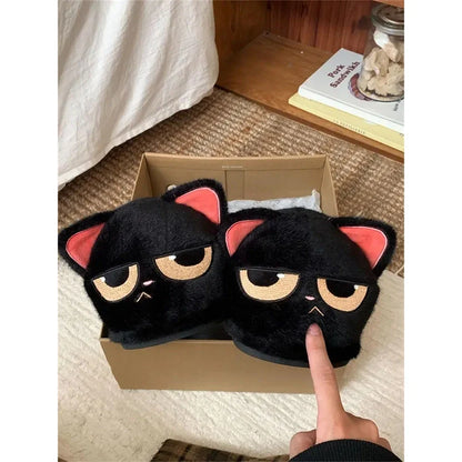 Funki Findz | Shoes | Women's Black Cat Winter Soft Slippers