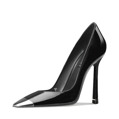 Funki Findz | Shoes | Women's Genuine Leather Metal Toe Heels