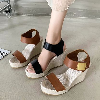 Funki Findz | Shoes | Women's Hign Buckle Strap Wedge Sandal