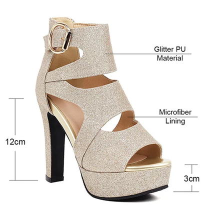 Funki Findz | Shoes | Women's Glitter Gladiator Platform Sandals