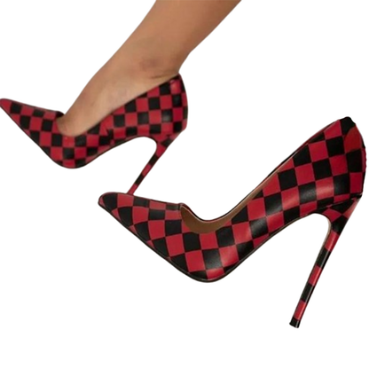 Funki Findz | Shoes | Women's Red Black Checkered Stilettos