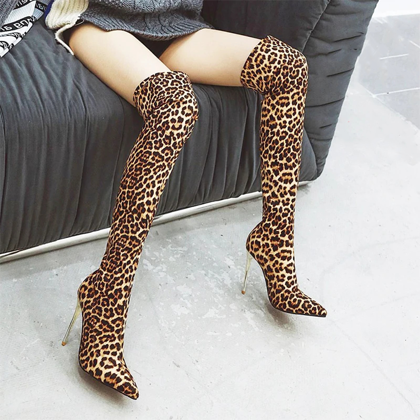 Funki Findz | Boots | Women's Faux Leather Leopard Print Boots