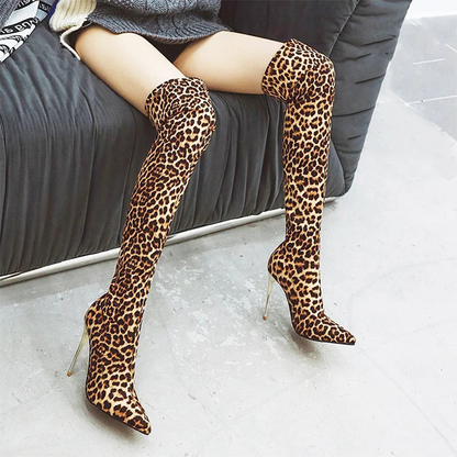 Funki Findz | Boots | Women's Faux Leather Leopard Print Boots