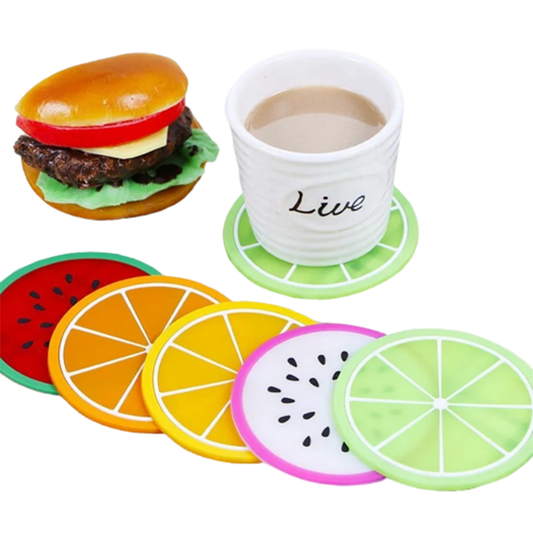 Funki Findz | Coasters | Fruit Design Drink Mats 6 | 7 Pcs Sets