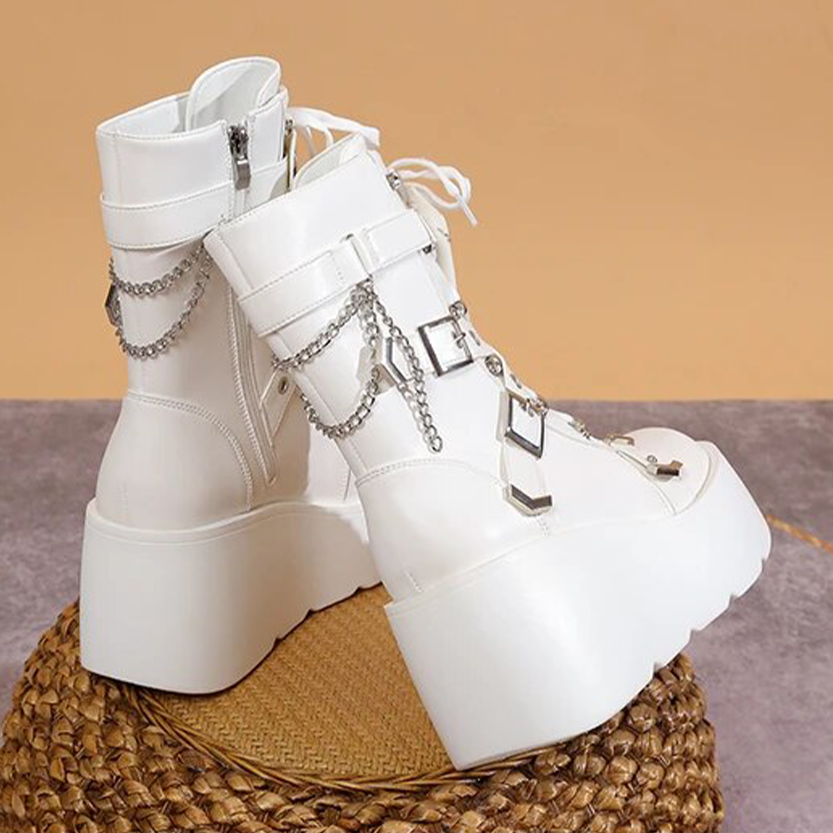 Funki Findz | Boots | Women's Multi Strap Gothic Platform Boots