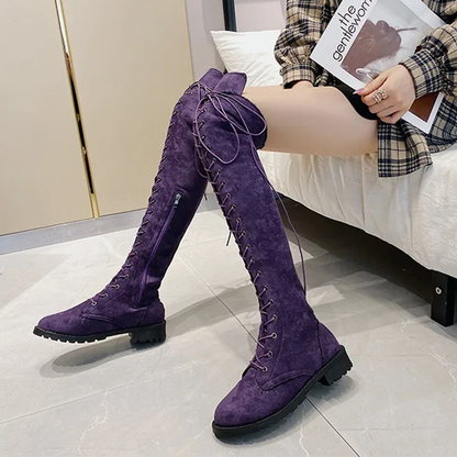 Funki Findz | Boots | Women's Over Knee Lace Up Long Boots
