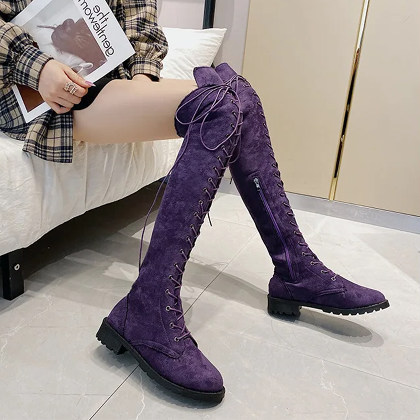 Funki Findz | Boots | Women's Over Knee Lace Up Long Boots
