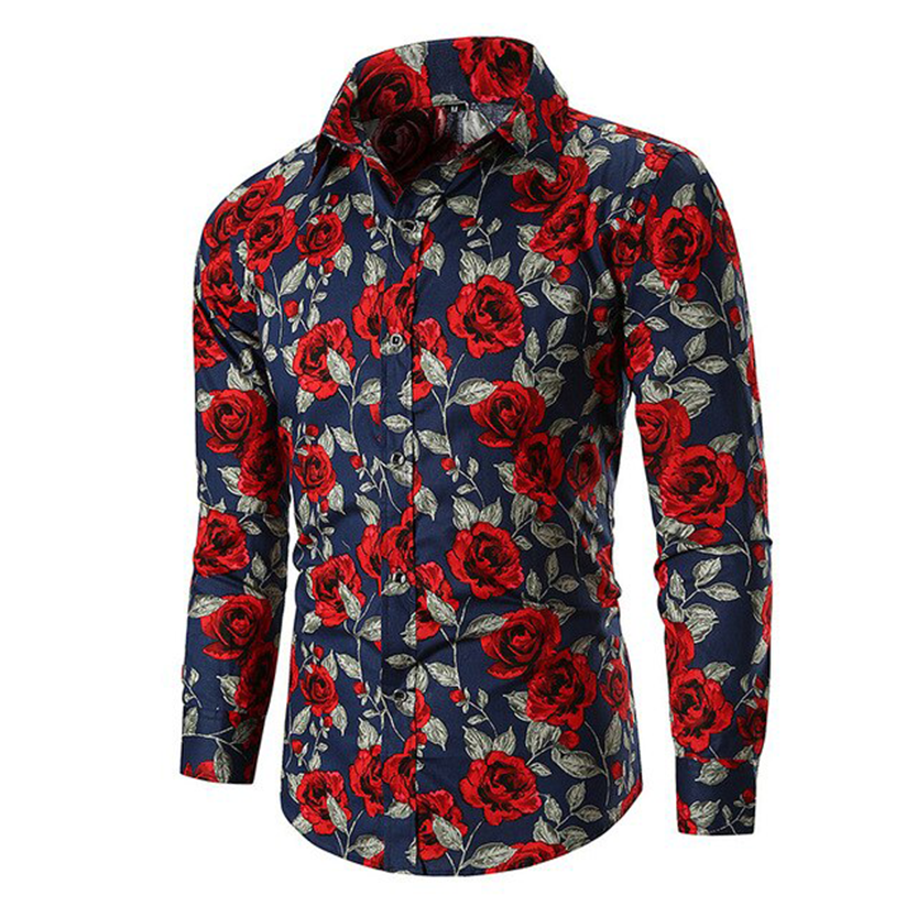 Funki Findz | Shirts | Men's Floral Print Long Sleeved Dress Shirt