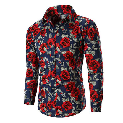 Funki Findz | Shirts | Men's Floral Print Long Sleeved Dress Shirt