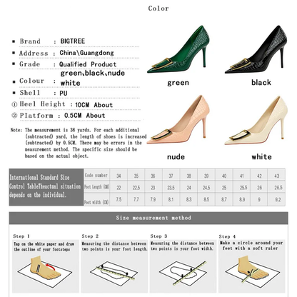 Funki Findz | Shoes | Women's Metal Buckle Pointed Toe Pumps