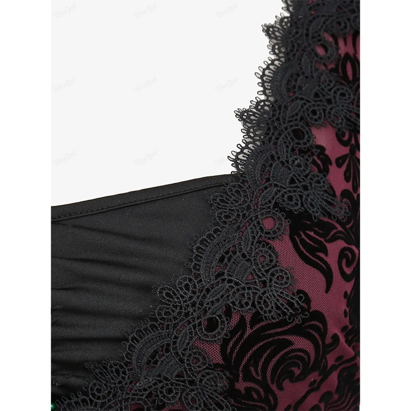 Funki Findz | Shirts | Women's Lace Applique Ruched Mesh Shirt