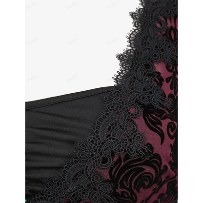 Funki Findz | Shirts | Women's Lace Applique Ruched Mesh Shirt