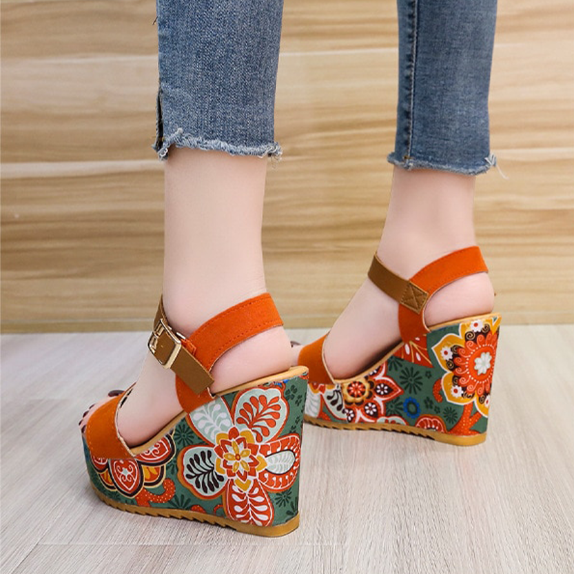 Funki Findz | Shoes | Women's Floral Platform Wedge Sandals