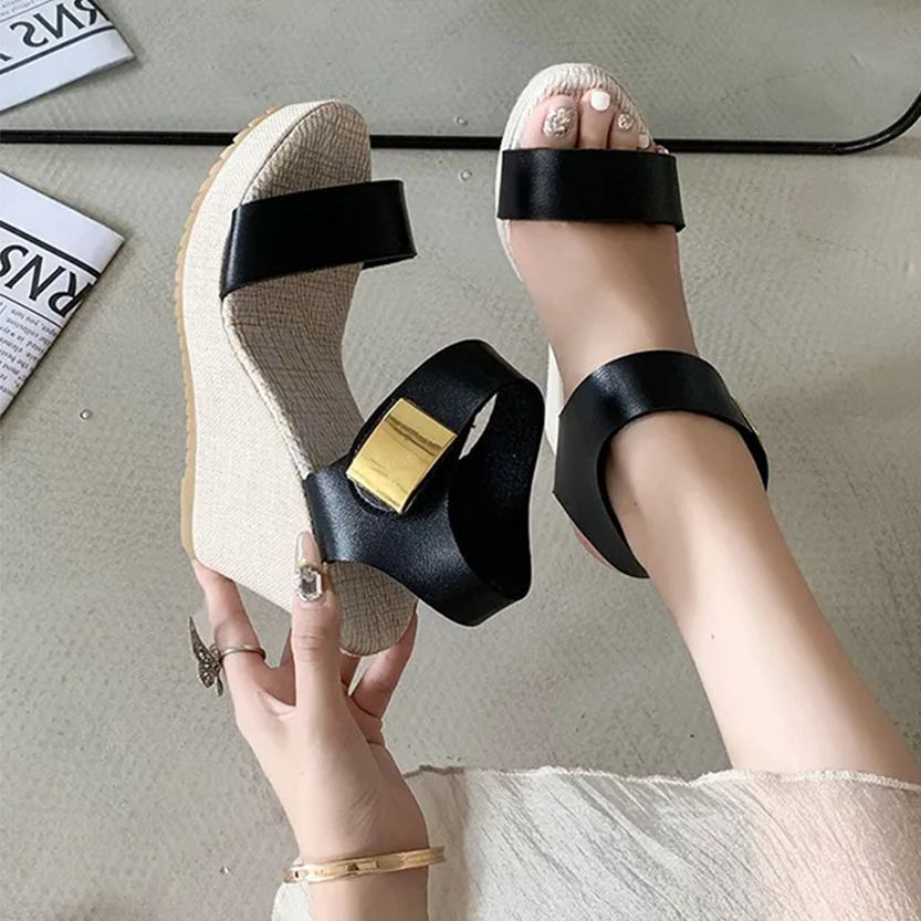 Funki Findz | Shoes | Women's Hign Buckle Strap Wedge Sandal