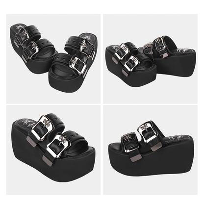 Funki Findz | Shoes | Women's Gothic Buckle Strap High Slides