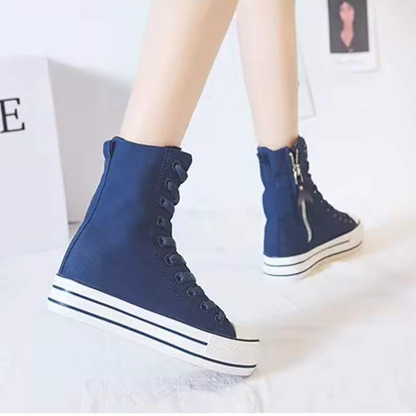 Funki Findz | Boots | Women's High-top Side Zip Canvas Sneaker