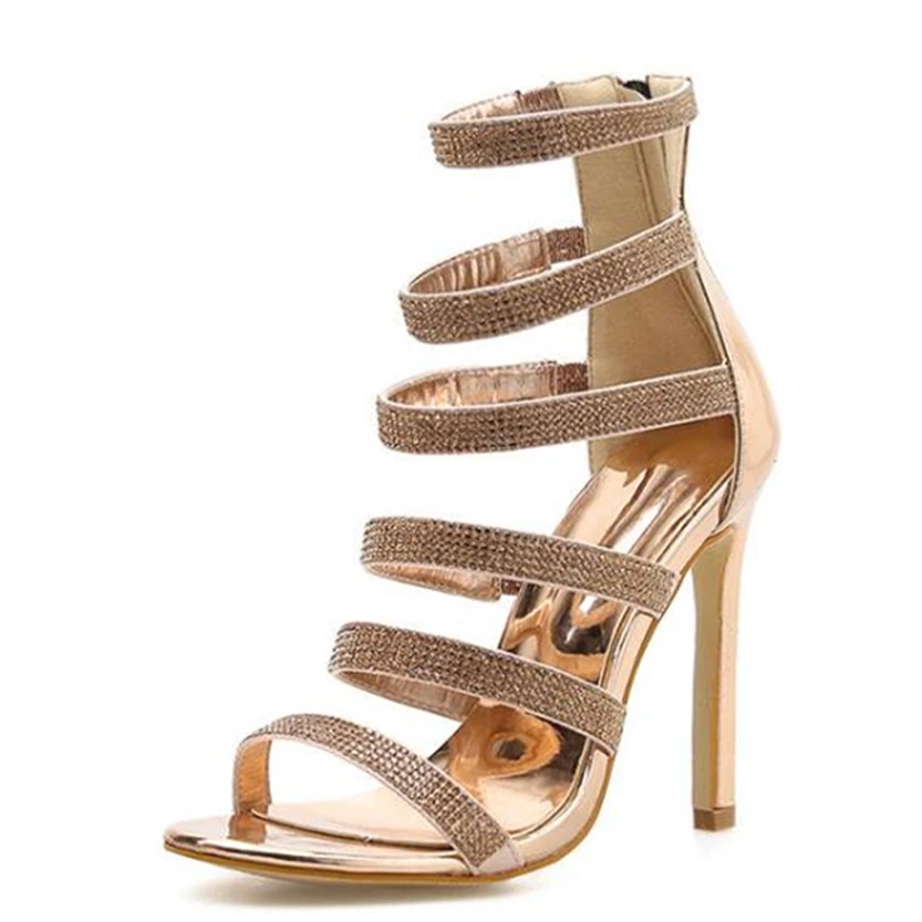 Funki Findz | Shoes | Women's Mid-calf Bling Gladiator Sandals