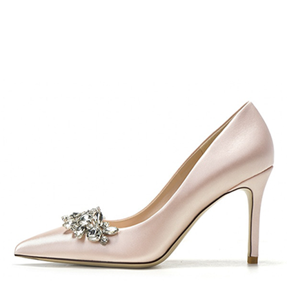 Funki Findz | Shoes | Women's Satin Crystal Wedding Pumps