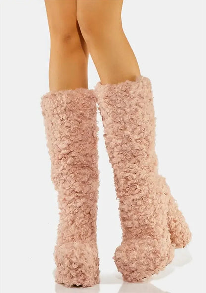 Funki Findz | Boots | Women's Knee-High Fuzzy Platform Boots