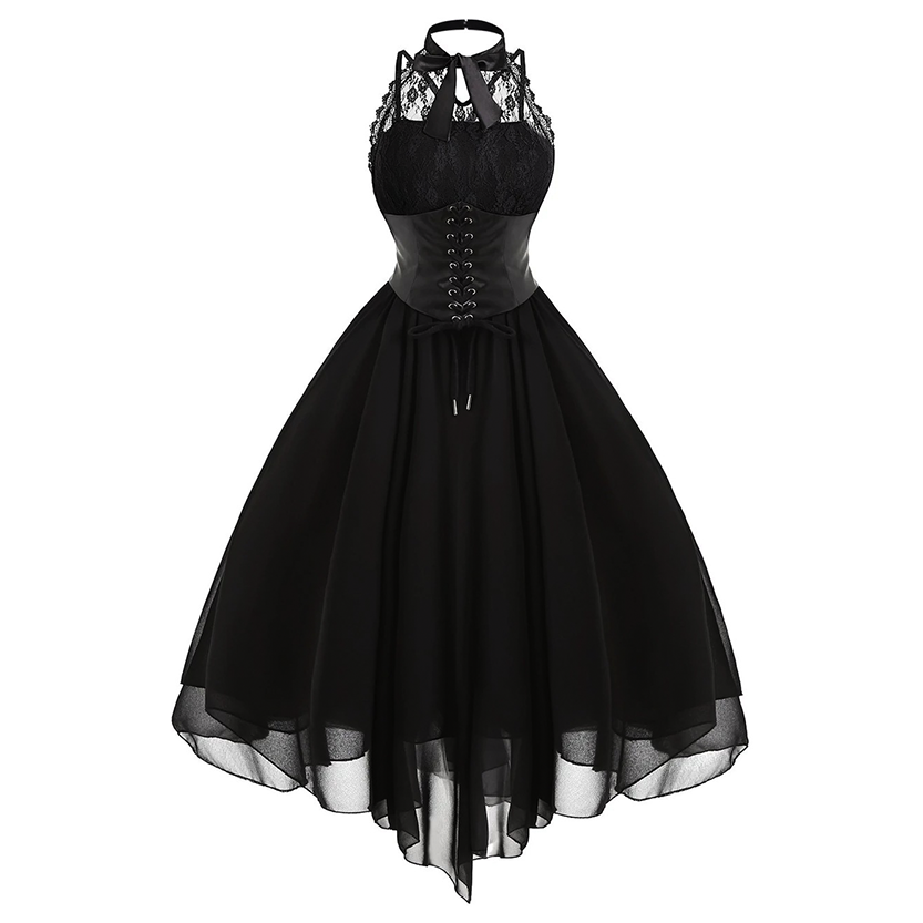 Funki Findz | Dresses | Women's Gothic Punk Lace Party Dress