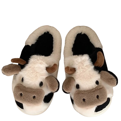 Funki Findz | Shoes | Women's Cute Plush Warm Cow Slippers