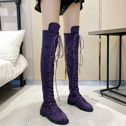 Funki Findz | Boots | Women's Over Knee Lace Up Long Boots