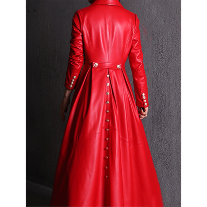 Funki Findz | Jackets | Women's Long Faux Leather Swing Coat
