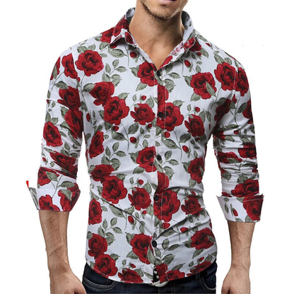 Funki Findz | Shirts | Men's Floral Print Long Sleeved Dress Shirt