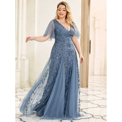 Funki Findz | Dresses | Women's Long Sequin Lace Formal Dress