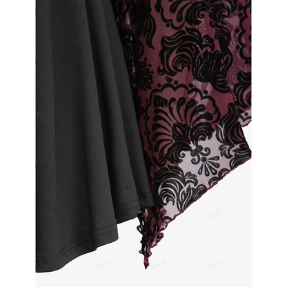 Funki Findz | Shirts | Women's Lace Applique Ruched Mesh Shirt