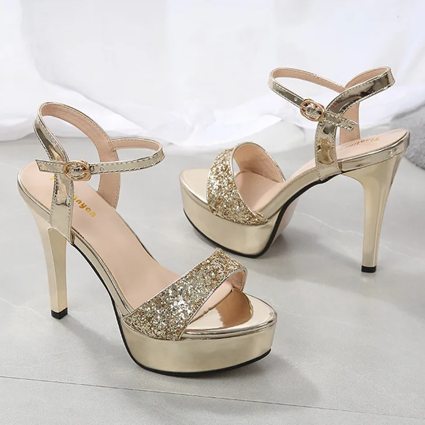 Funki Findz | Shoes | Women's Metallic Party Platform Sandals
