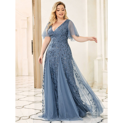 Funki Findz | Dresses | Women's Long Sequin Lace Formal Dress