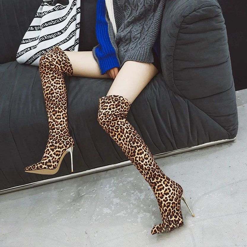 Funki Findz | Boots | Women's Faux Leather Leopard Print Boots