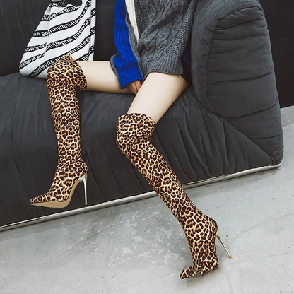 Funki Findz | Boots | Women's Faux Leather Leopard Print Boots